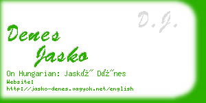 denes jasko business card